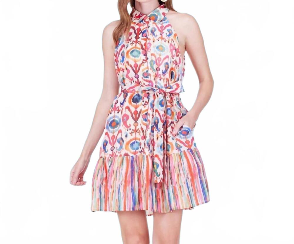 NEW JOY JOY ikat mini dress in multicolor